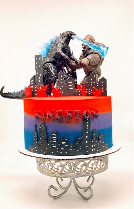 Godzilla King Kong Cake, King Kong Birthday Cake, Godzilla Vs Kong Cake, King Kong Vs Godzilla Cake, King Kong Vs Godzilla Birthday Party, Godzilla Cake, Godzilla Party, Godzilla Birthday Party, Godzilla Birthday