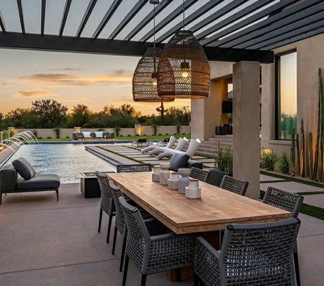 Pool Gazebo, Rooftop Terrace Design, Modern Pergola, Outdoor Living Design, Casa Exterior, Backyard Pool Designs, Terrace Design, Dream Backyard, Outdoor Oasis