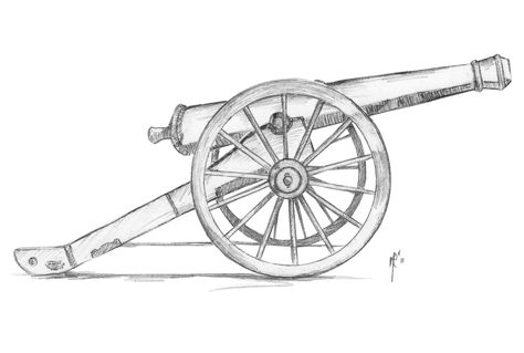 #InspiredBronze created this sketch in order to develop The Devlin Cannon Trophy.  The Devlin wanted to start with a civil war cannon, but wanted the barrel enlarged and the wheels reduced in size. Cannon Tattoo, Golf Trophies, Arsenal Wallpapers, Scrimshaw Art, New York Tattoo, Scale Drawing, Custom Awards, Custom Trophies, Engraving Illustration