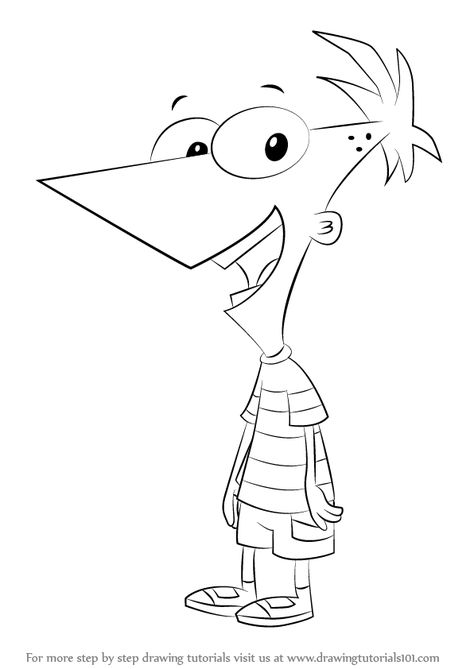 Phineas Flynn, Character Coloring Pages, Phineas E Ferb, Phineas Y Ferb, Disney Princess Coloring Pages, Coloring Pages Inspirational, Disney Art Drawings, Phineas And Ferb, Simple Cartoon