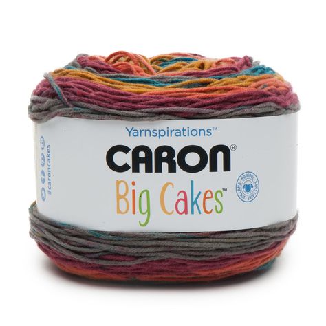 Caron Big Cakes is a new take on a fan-favorite – Caron Cakes! This new acrylic yarn comes in a bigger ball, with easier care! Ideal for blankets and other home décor projects, try out this wool-free striping yarn. Caron Cakes, Caron Yarn, Crochet Crowd, Crochet Supplies, Big Cakes, Honey Glaze, Knitting Gauge, Big Balls, Cake Shop