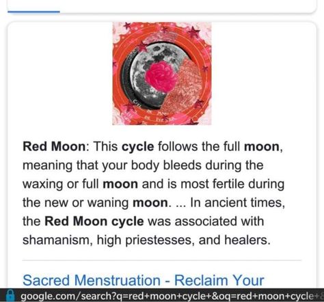 Full Moon Menstruation, Red Cycle Moon, Full Moon Period Cycle, Red Moon Cycle Period, Period On Full Moon, Menstrual Blood Magic, Moon Menstrual Cycle, Full Moon Period, Menstrual Magic