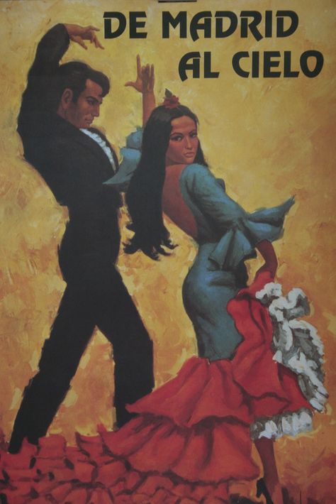 De Madrid Al Cielo Poster Spain Tourism, Spanish Dance, Spanish Heritage, Flamenco Dancing, Spanish Culture, Flamenco Dancers, People Dancing, Jolie Photo, Madrid Spain