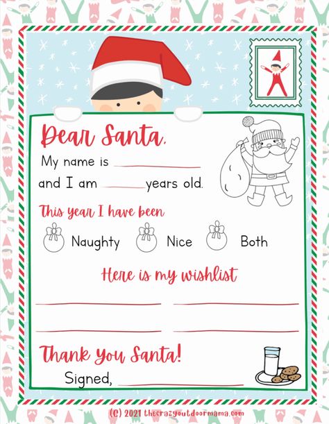 Letter For Santa Free Printable, Dear Santa Letter Printable Free, Letter To Santa Free Printable, Preschool Elves, Free Christmas Printables Vintage, Santa Envelope, Elf 2023, Santa Breakfast, Santa Notes