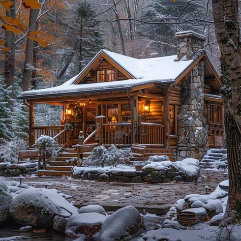 Cottage Style Homes Exterior, Little Home Ideas, Log Cabin Art, Small Cabin Ideas, Cheap Log Cabins, Forest Cabins, Woods Photos, Rustic Country Cottage, Cabin Style Homes