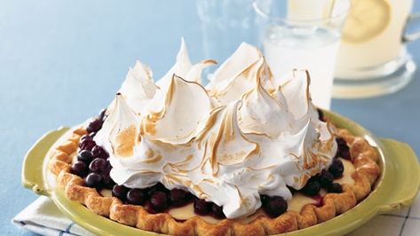 Blueberry Meringue, Fresh Blueberry Pie, Blueberry Pie Recipe, Chocolate Pie With Pudding, Lemon Mousse, Cake Mug, Blueberry Compote, Blueberry Pie, Meringue Pie