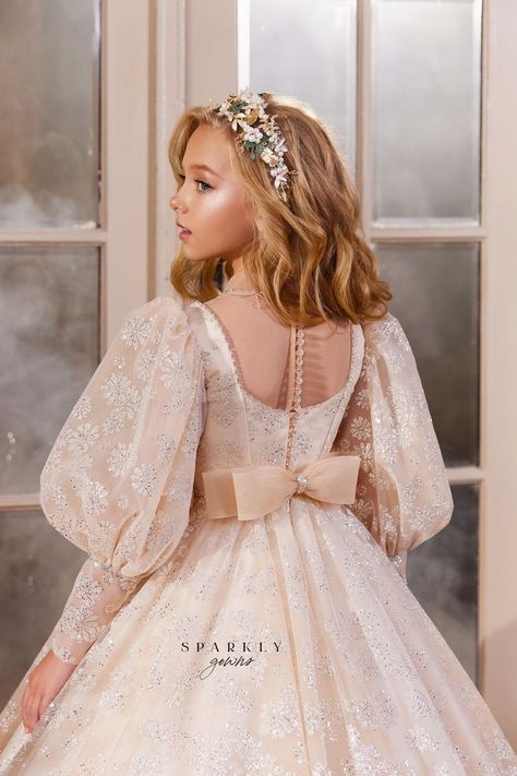 Girls Pageant Gowns, Girls Communion Dresses, Tulle Long Skirt, Girls Special Occasion Dresses, Girls Couture, Custom Gown, Girls Pageant Dresses, Kids Gown, Unique Prom Dresses