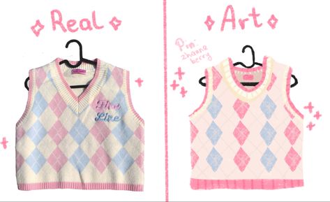 Sweater Vest Design, Sweater Art Drawing, Sweater Vest Drawing Reference, Cute Sweater Drawing, Sweater Vest Drawing, Knitted Sweater Drawing, How To Draw A Sweater, Sweater Drawing Reference, Sweater Vest Aesthetic