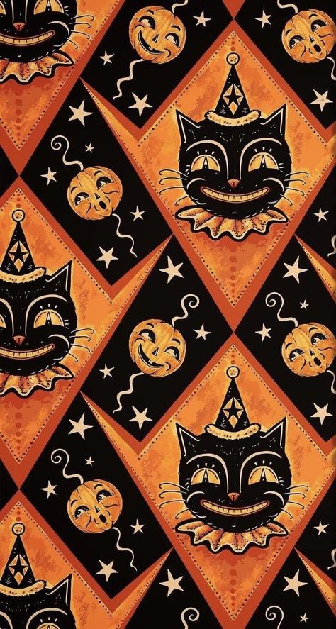 Retro Spooky Aesthetic, Halloween Wallpaper Aesthetic Vintage, Old Halloween Aesthetic Wallpaper, Halloween Retro Aesthetic, Classic Halloween Wallpaper, 60s Halloween Aesthetic, Vintage Halloween Clipart, Vintage Halloween Art Wallpaper, Halloween Vintage Wallpaper