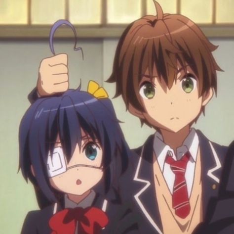 Love Chunibyo And Other Delusions Pfp, Rikka Takanashi And Yuuta, Rika And Yuta Matching Pfps, Yuuta And Rika, Rika X Yuuta, Rikka And Yuuta, Love Chunibyo, Korean Couple Photoshoot, Kyoto Animation