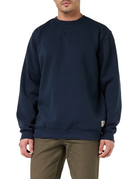 PRICES MAY VARY. 50% Cotton, 50% Polyester Imported Pull On closure Machine Wash 10.5-ounce, 50% cotton/50% polyester fabric, midweight Rib-knit cuffs and waist band V-patch front neck Carhartt label sewn on lower front Mens Crewneck, Carhartt Mens, Warm Autumn, Branded Sweatshirts, Big Men, Mens Crew Neck, Knit Cuff, Waist Band, V Shape