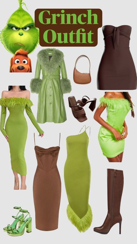 #grinch #christmas #christmasoutfit Grinch Outfit, Christmas Outfits, Grinch Christmas, Xmas Party, Inspired Outfits, Outfits Aesthetic, Christmas Outfit, Grinch, Outfit Inspirations