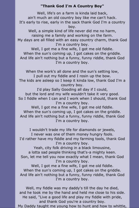 Thank God I'm a Country Boy - John Denver John Denver Lyrics, Without You Quotes, Christmas Carols Lyrics, Country Love Songs, Love My Wife Quotes, Country Music Songs, Great Song Lyrics, Country Lyrics, John Denver