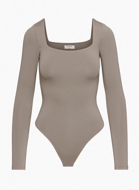 Square Neck Bodysuit, Body Suit Outfits, Aritzia Babaton, Bodysuit Fashion, Long Torso, Sleeveless Bodysuit, Taupe Color, Bra Straps, Long Sleeve Bodysuit