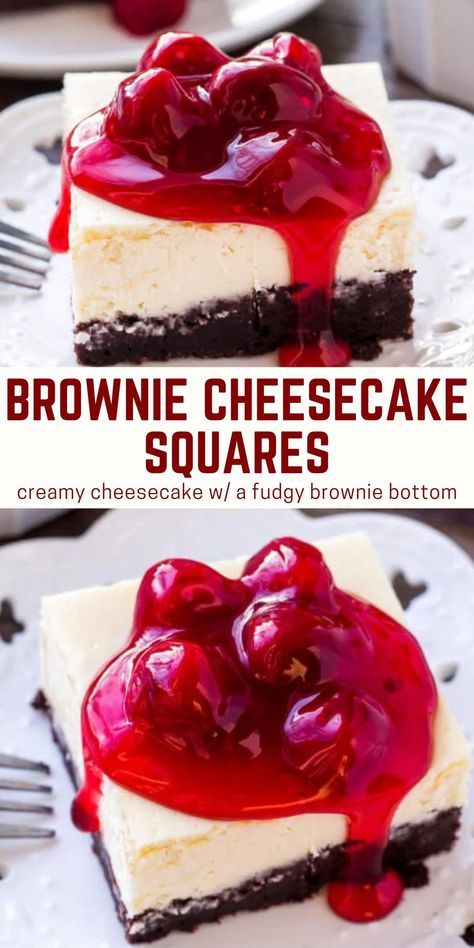 These delicious cheesecake squares have a fudgy brownie base for the perfect combo of vanilla and chocolate. #cheesecakesquares #browniecheesecake #cheesecakebars #browniebottomcheesecake from Just So Tasty https://www.justsotasty.com/brownie-cheesecake/ Brownie Cheesecake Bars, Flan Recipes, Cheesecake Baked, Cheesecake Bar, Homemade Recipe Books, Valentines Recipes Desserts, Cheesecake Squares, Yummy Cheesecake, Thanksgiving 2023