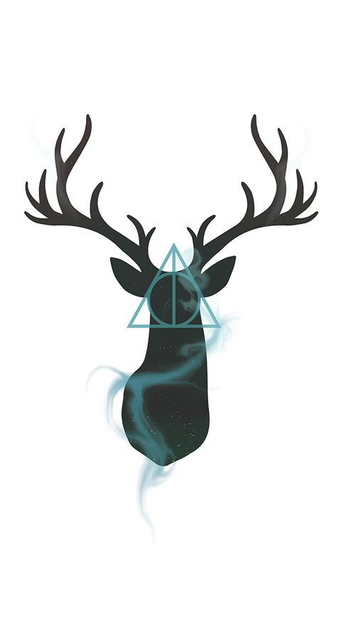 Harry Potter Stag & Deathly Hallows Design! Harry Potter Stag, Stag Design, Always Harry Potter, Harry Potter Background, Harry Potter Deathly Hallows, Buku Harry Potter, Desenhos Harry Potter, Harry Potter Tattoos, Harry Potter Tattoo