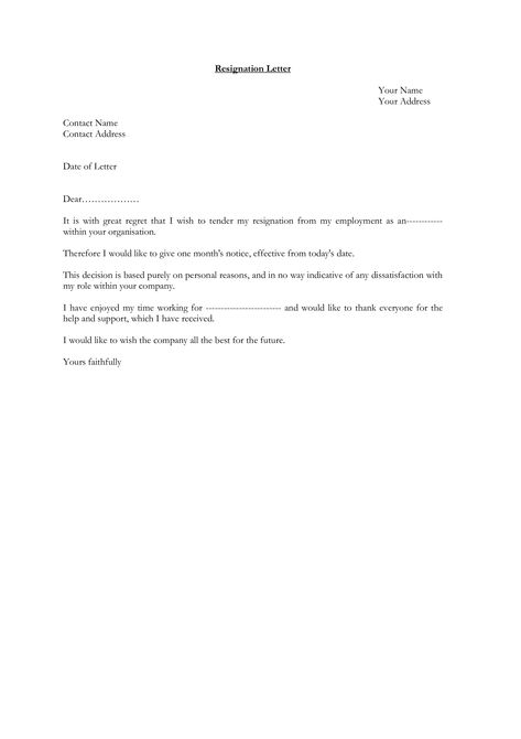 Employee Resignation Letter, Professional Resignation Letter, Resignation Letter Format, Letter Of Resignation, Resignation Letter Template, Resignation Template, Short Resignation Letter, Job Resignation Letter, Resignation Letter Sample