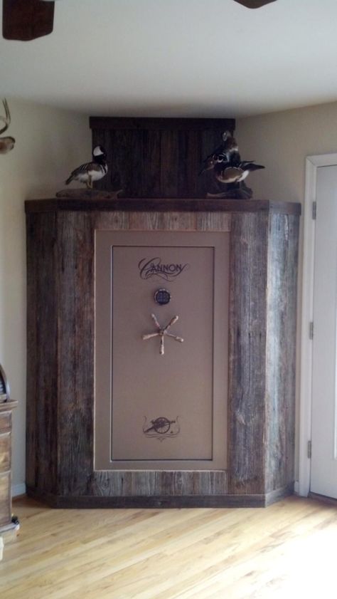 Do this in the house to hide the gun safe! Barndominium Exterior, Hunting Room, Hunting Decor, Barndominium Floor Plans, Man Room, Archery Hunting, Lodge Decor, Barndominium Ideas, Idea Diy