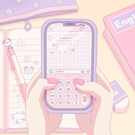 Kawaii Icons, Images Kawaii, Iphone Wallpaper Kawaii, Cute Pastel Wallpaper, Pastel Pink Aesthetic, Pink Themes, Dessin Adorable, Cute Anime Wallpaper, Kawaii Wallpaper