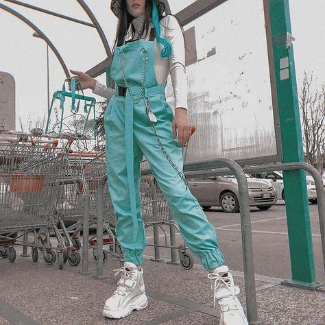 Astronaut Outfit Aesthetic, Teal Clothes Aesthetic, Blue Cyberpunk Outfit, Teal Aesthetic Outfit, Neon Blue Outfit, Moth Oc, Astronaut Outfit, Sci Fi Outfit, Chic Outfits Edgy