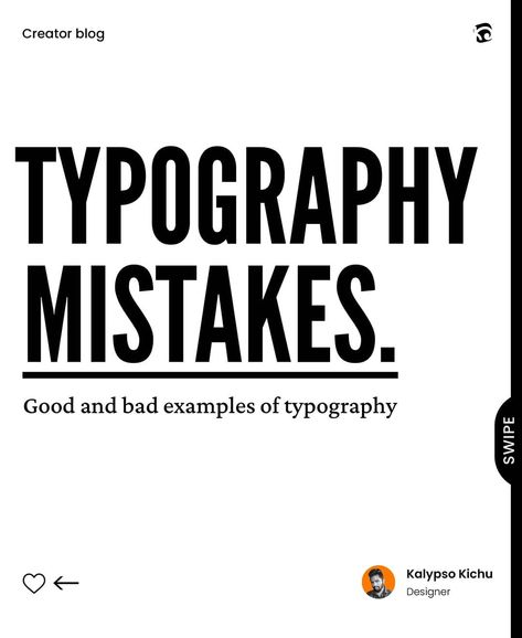 Kalypso | Graphic Designer on Instagram: “Typography Mistakes.⁣ ⁣ Good and Bad examples of typography⁣ ⁣ ⁣ Type might look simple, but it’s still possible to get it very wrong. Here…” Bad Graphic Design Examples, Bad Graphic Design, Instagram Typography, Growth Hacking, Good And Bad, Bad Design, Communication Design, Text Design, Design Development