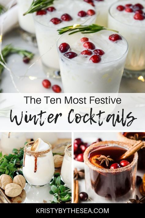 Weihnachtlicher Cocktail, Easy Winter Cocktails, Desserts Winter, Ornaments Cricut, Winter Cocktail Recipes, Christmas Drinks Alcohol Recipes, Crafts Winter, Christmas Drinks Alcohol, Winter Cocktails Recipes