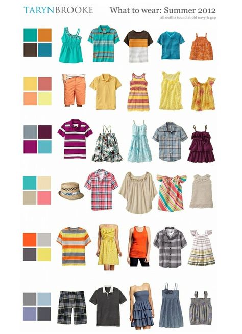 What to wear family session summer 2012 ... I love the idea of choosing key colors to build around! Pictures Of Clothes, Summer Family Portraits, Family Photos What To Wear, Fam Pics, Portrait Color, Summer Family Photos, Family Picture Outfits, Red Canvas, Spring Photos