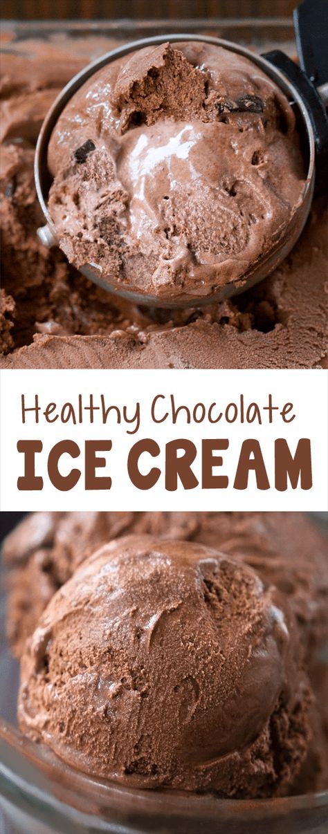 Healthy Chocolate Ice Cream Recipe, Healthy Chocolate Ice Cream, Blender Ice Cream, Chocolate Ice Cream Recipe, Healthier Desserts, Dessert Easy, Cold Treats, Protein Power, Healthy Ice Cream