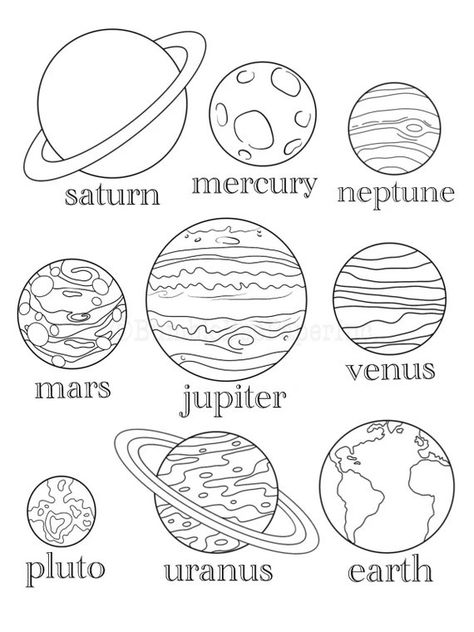 Coloring Pages Shoes, Planets Coloring Pages, Shoes Coloring Pages, Planets Coloring, Space Coloring Sheet, Shoes Coloring, Planet Coloring Pages, Nine Planets, Planet Colors