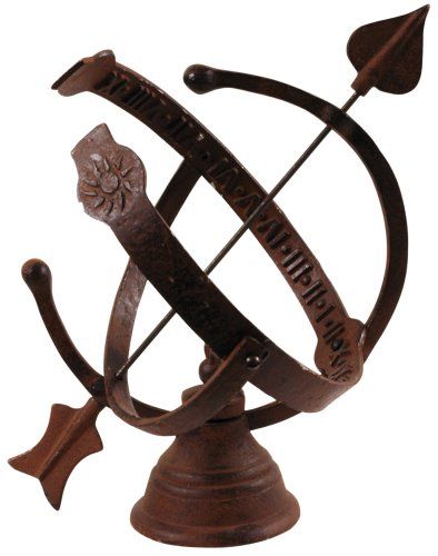 Fallen Fruits Cast Iron Armillary Sundial - Brown: Amazon.co.uk: Garden & Outdoors Fruit World, Garden Wind Spinners, Armillary Sphere, Sundials, Garden Decor Items, Deco Originale, Bird Statues, Garden Accents, Rusty Metal