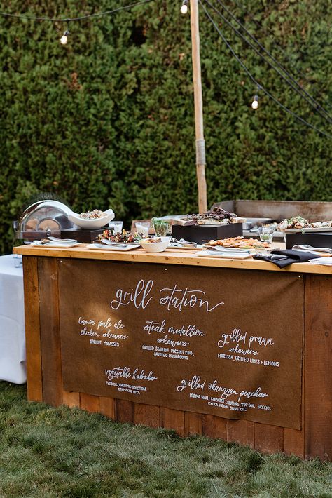 Danielle & Jet | | The Good Party Bbq Catering Display, Food Stations Wedding, Rustic Food Display, Catering Stations, Reception Appetizers, Appetizers Wedding, Backyard Wedding Food, Engagement Brunch, Tent Wedding Reception