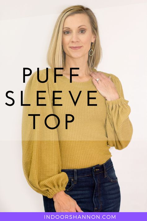 Puff Sleeve Blouse Pattern, Puff Sleeve Top Pattern, Sleeve Sewing Pattern, Puff Sleeve Pattern, Puff Sleeves Top, Sew Your Own Clothes, Free Pdf Sewing Patterns, Tees Pattern, Fitted Turtleneck