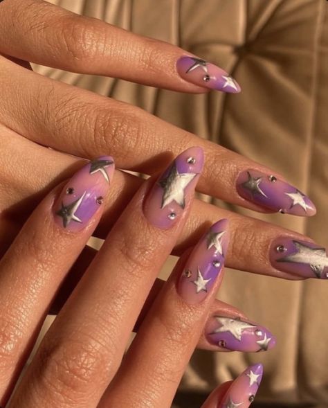 Nails Grunge, Crazy Nail Art, Chrome Nails Designs, Grunge Nails, Her Nails, Star Nails, Minimalist Nails, Dream Nails, Fire Nails