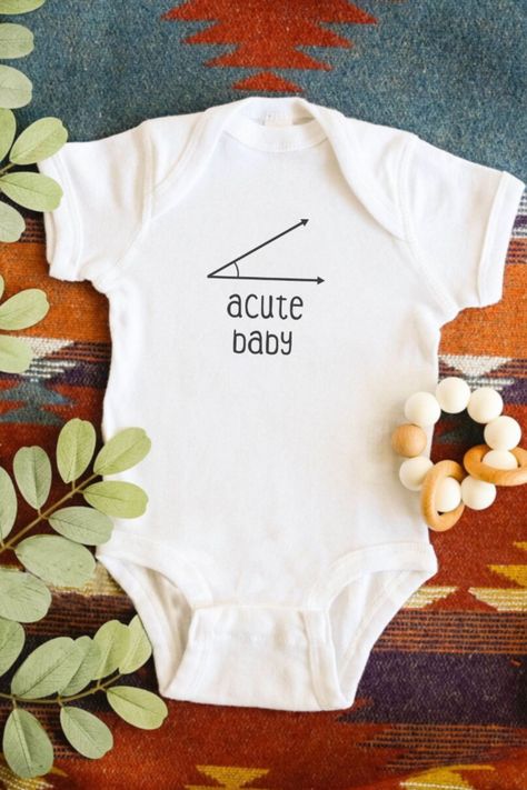 Acute Baby Onesie, Funny Nerdy Baby Onesie, Onesie Gift for Math Teacher, Geeky Baby Shower Present Nerdy Baby, Geek Baby, Cricut Shirts, Science Themes, Baby Shower Presents, Funny Baby Onesies, Math Teacher, Baby Ideas, Future Baby