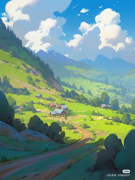 Stylized Environment Concept Art, Fantasy Environment Concept Art, Enviroment Concepts, Fictional Landscapes, Anime Environment, Environmental Concept Art, Scenery Reference, Landscape Digital Painting, Plains Landscape