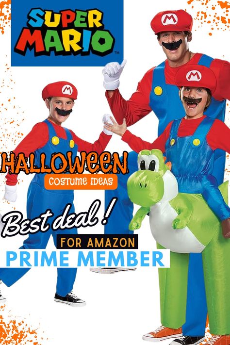 Level Up Your Costume Game with this Iconic Mario Outfit Idea! 🍄🎮 Jump into Adventure, Collect Coins, and Save the Princess in Style! Who's Your Luigi? 🌟 #MarioCostume #SuperMarioFun" Best deal for Amazon Prime members!! Super Mario Outfit, Mario Outfit, Mario Costume, Game Costumes, Halloween Costume Ideas, The Princess, Amazon Finds, Best Deal, Outfit Idea