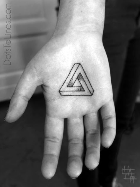 Geometric Tattoos Designs and Ideas (34) Dots To Lines, Herren Hand Tattoos, Palm Tattoos, Sick Tattoo, Triangle Tattoos, Muster Tattoos, Geometric Tattoo Design, Small Hand Tattoos, Hand Tattoos For Guys