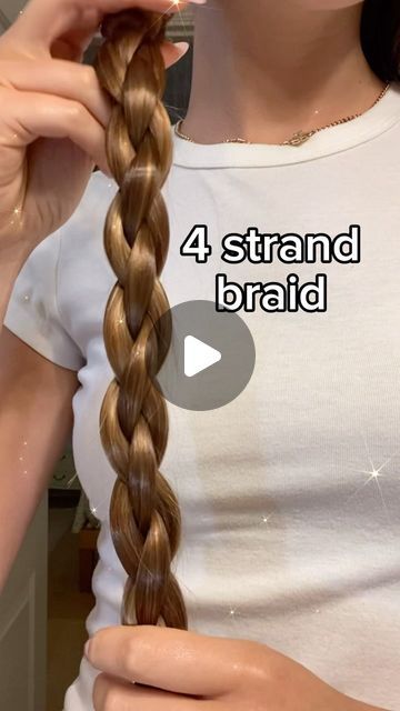 Tessa on Instagram: "4 strand braid is 🔛🔝😍 . . . . . . . . . . . .  #braidhack #4strandbraid #4strandroundbraid #hairstyle #haircare #hairgrowth #hairinspo #tessapeay #naturalhighlights #brandymelville #urbanoutfitters #hairoiling #backtoschool #schoolhairstyle #firstdayofschoolhair" How To Do A Four Strand Braid, Four Strand Braid Tutorial, 4 Strand Braid Tutorial, Athletic Braids, 6 Strand Braid, 6 Strand Braids, Four Strand Braid, 4 Strand Round Braid, 4 Strand Braid