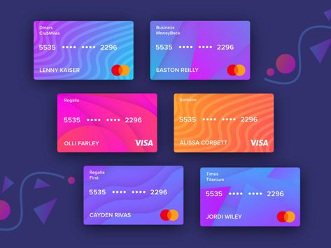 Hi everyone i have created some designs for Virtual Credit card / Debit Card for your wallet app.these designs are open for all :DHit ''L'' if you like it <3Follow for Upcoming Free Kits :)... Xd Adobe, Debit Card Design, Virtual Credit Card, Card Ui, Credit Card Design, Free Credit Card, Credit Card App, Virtual Card, Atm Card