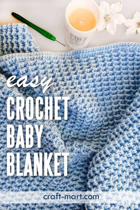 easy crochet baby blanket Free Crochet Baby Blanket Pattern, Wave Blanket, Crochet Blanket Stitch, Free Baby Blanket Patterns, Modern Crochet Blanket, Blanket Craft, Textured Crochet, Crochet Baby Blanket Free Pattern, Easy Crochet Baby Blanket