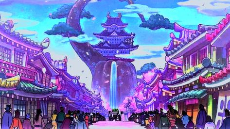 🍂🀄⛩️The country of Wano Kony🍂🀄⛩️ / One Piece One Piece Wallpaper Aesthetic Pc, Wano Onepiece Landscape, One Piece Background Landscape, One Piece Landscape, Wano Wallpaper, Wano Onepiece, One Piece Wallpaper Desktop 4k, Wano Country, Ipad Pro Wallpaper