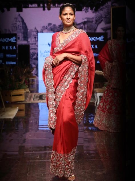 By designer Jayanti Reddy Winter/Festive 2019  Bridelan: Personal Shoppers, Fashion Stylists and Luxury Consultants for South Asian and Indian weddings, based out of Mumbai, India. Email info.bridelan@gmail.com. Website www.bridelan.com   #Lakmefashionwk #LFW #Benares&Beyond #WinterFestive19 #WF19 #NewCollection #Mumbai #JayantiReddy #JayantiReddyLabel #India #Women #Fashion #Hyderabad  #Wedding #Brides #Bridelan Jayanti Reddy Lehenga, Red Wedding Saree, Hyderabad Wedding, Casual Wedding Guest, Brides Sister, Wedding Sarees Online, Jayanti Reddy, Lehenga Saree Design, Indian Bridal Sarees