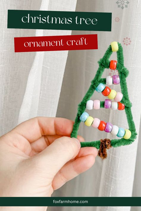 This pipe cleaner Christmas tree ornament is a great craft for kids this holiday season. It is an adorable addition to a Christmas tree and would make a sweet present topper for a personal touch. With 2 simple materials this craft is budget friendly and oh so simple! Easy Pipe Cleaner Crafts For Kids Christmas, Crafts For Kids Pipe Cleaner, Christmas Pipecleaner Crafts, Pipe Cleaner Reindeer, Christmas Pipe Cleaner Crafts, Diy Ornament Tree, Pipe Cleaner Tree, Pipe Cleaner Christmas Tree, Pipe Cleaner Ornaments