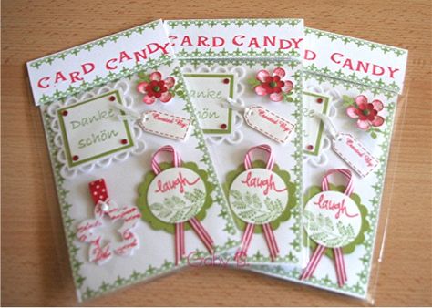 Thank You Cards With Candy, Candyland Cards, Stampin Up Christmas Candy Holders, Card Candy Embellishments, Valentine Embellishments, Cluster Embellishments, Handmade Embellishments, Candy Card, 50th Birthday Quotes