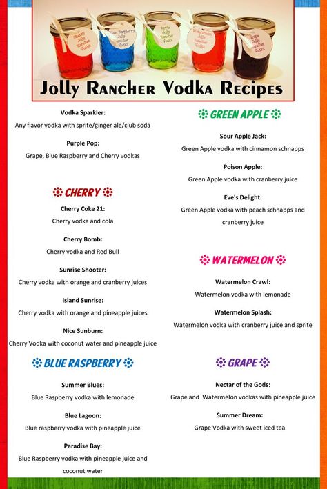 Jolly Rancher Vodka Recipe, Candy Alcohol Drinks Recipes Jolly Rancher, Jolly Rancher Alcoholic Drinks, Jolly Rancher Cocktail Recipes, Jolly Rancher Mixed Drink, Jolly Rancher Moonshine Recipes, Jolly Rancher Drink Alcohol, 21st Birthday Drinks Alcohol, Candy Infused Vodka