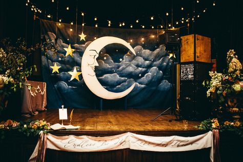 Star Themed Wedding, Starry Wedding, Starry Night Wedding, Handmade Wedding Gifts, The Moon And Stars, Moon Wedding, Celestial Wedding, Wedding Sparklers, Stage Set