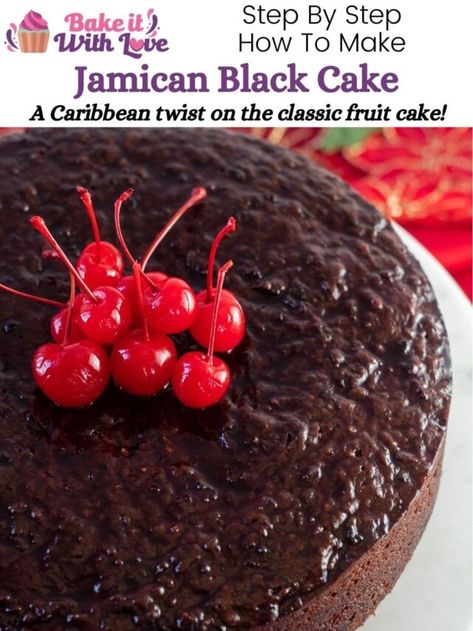 Jamaican Black Rum Cake Recipe, Jamaican Black Cake Recipe, Caribbean Fruit Cake Recipe, Caribbean Black Cake, Jamaican Black Cake, Rum And Raisin Cake, Black Cake Recipe, Jamaican Fruit Cake, Dark Fruit Cake Recipe