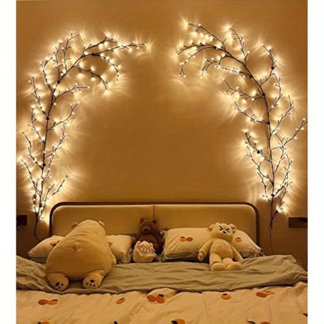 6ft Flexible Brown Vine Fairy Lights - 96 LED Bendable Willow Twinkle Lights with 8 Modes, USB Powered for Indoor Decor, Perfect for Wall, Tabletop, Stairs, Weddings & Christmas, Lights for Decoration, Christmas Decor https://share.temu.com/qbRRUgWeZnA via @shoptemu Mushroom Fairy Lights, Lights For Decoration, Stairs Decor, Fairy Lights Bedroom, Mushroom Fairy, Lights Bedroom, Stair Decor, Led Fairy Lights, Background Ideas