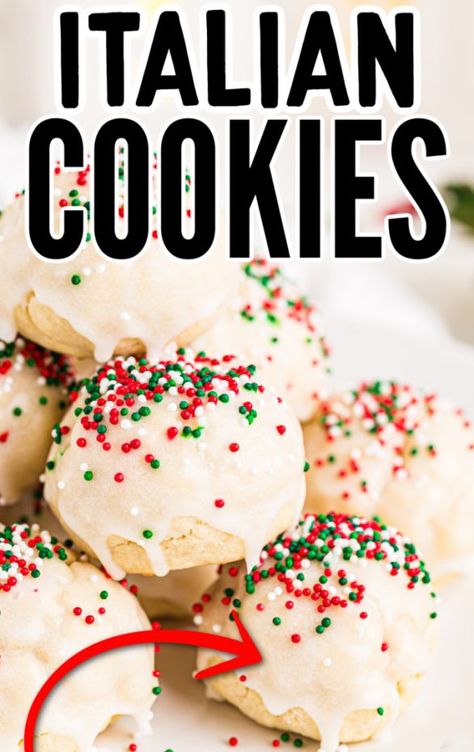 Italian Cookie, Tasty Cookies, Almond Joy Cookies, Italian Christmas Cookies, Sweet Glaze, Favorite Dessert Recipes, Cookie Calories, Almond Flavor, Italian Cookies