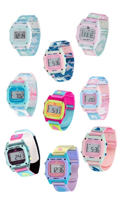 #sharkwatches #cute Cute Shuffles, Shark Watch, Summer Starter, Freestyle Watch, Pink Bucket Hat, Birthday Haul, Preppy Accessories, Beach Watch, Colorful Watches